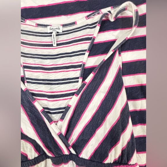 Splendid Navy White Pink Long Maxi Stripes Festival Preppy Sleeveless Dress S - Picture 6 of 13